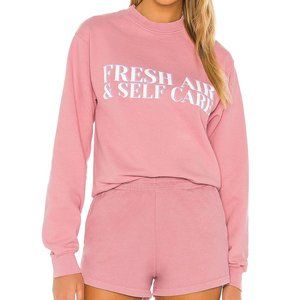 Lovers and Friends Fresh Air Self Care Sweatshirt Pink XS NWT REVOLVE